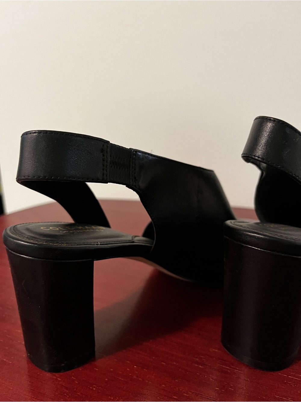 Cole Haan Womens Vania Pump Size 9 Black Leather D'Orsay Slingback Block Heel - Picture 8 of 12